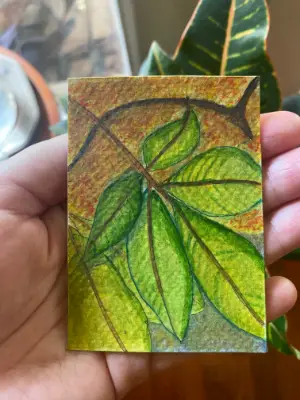 Leaves aceo art card thumbnail 2