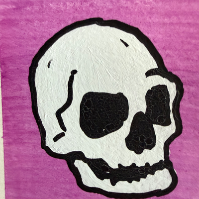 Original Skull ACEO | Little Bones #2/3 aceo art card thumbnail 3