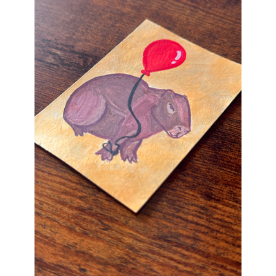 Capy Birthday - Celebration Capybara aceo art card thumbnail 3