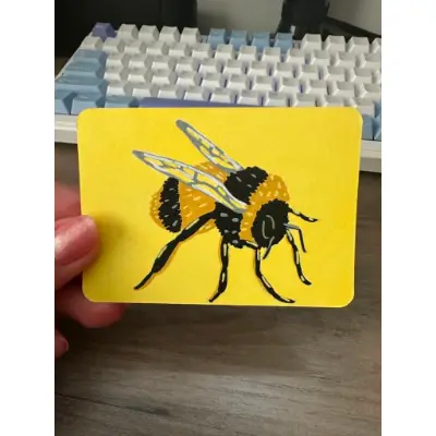 Happy Little Bee aceo art card thumbnail 1