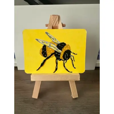 Happy Little Bee aceo art card thumbnail 3