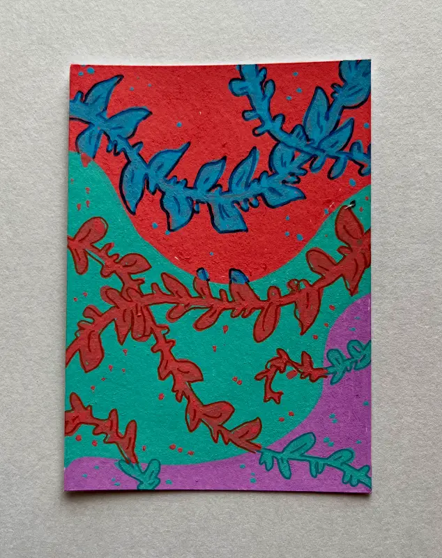 june plant series | 2/4 “vines” aceo art card