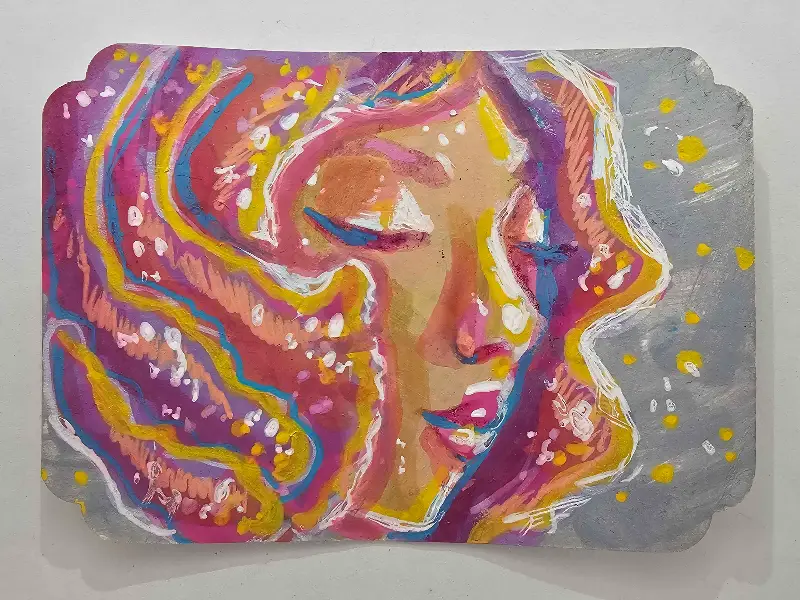 Rose Face aceo art card