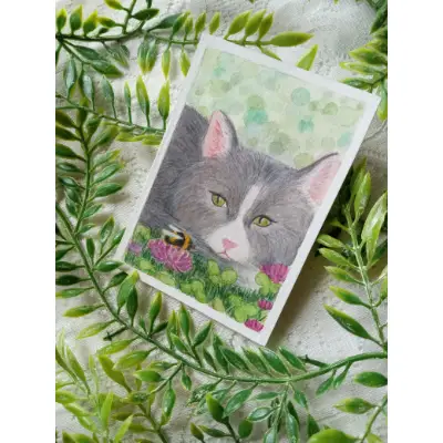 Clover and Honey aceo art card thumbnail 1