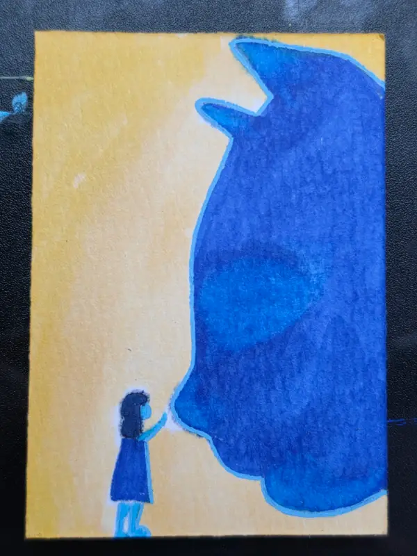 Connection aceo art card