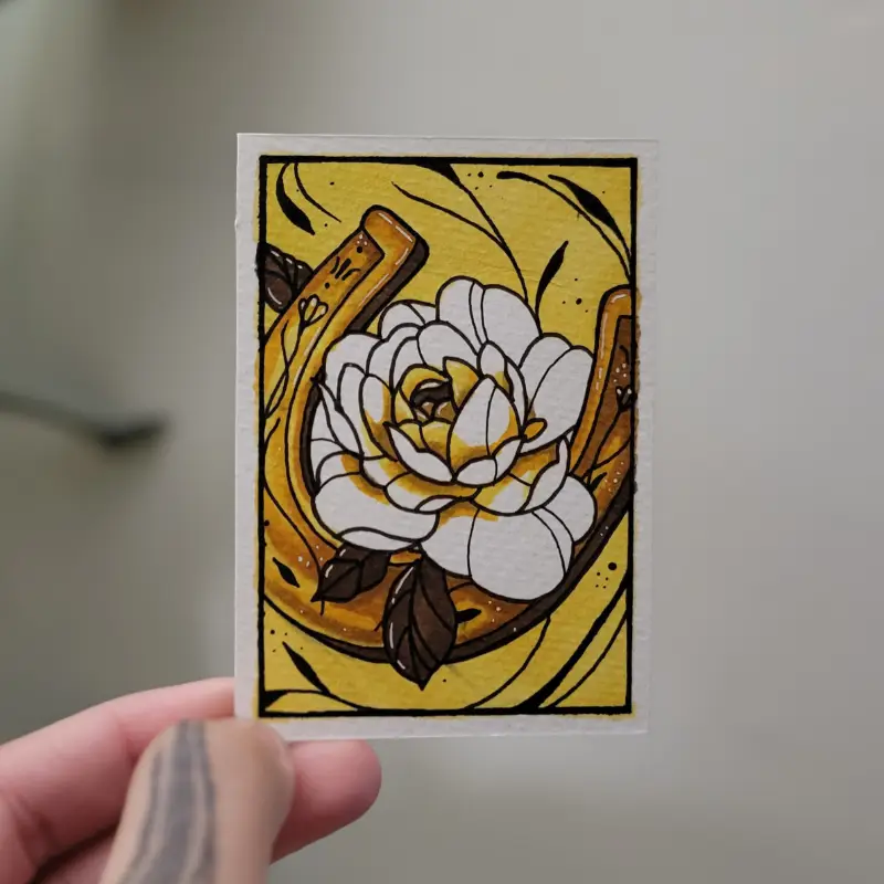 Enlightened Horseshoe aceo art card