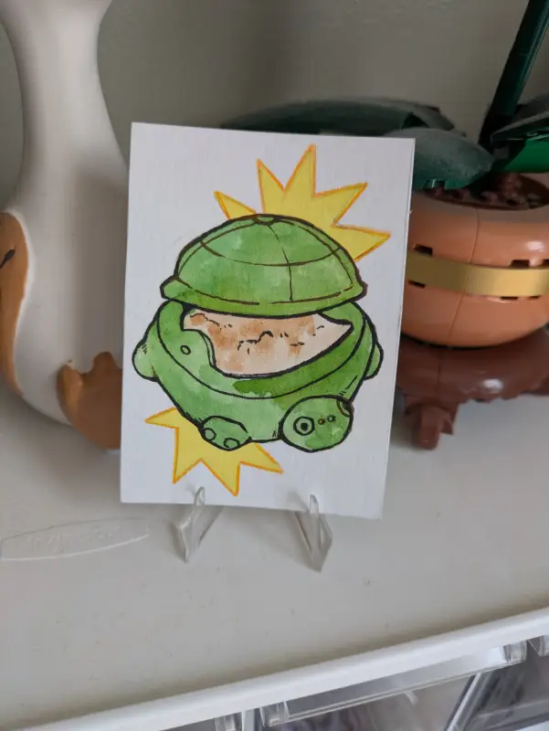 Turtle Sandbox aceo art card