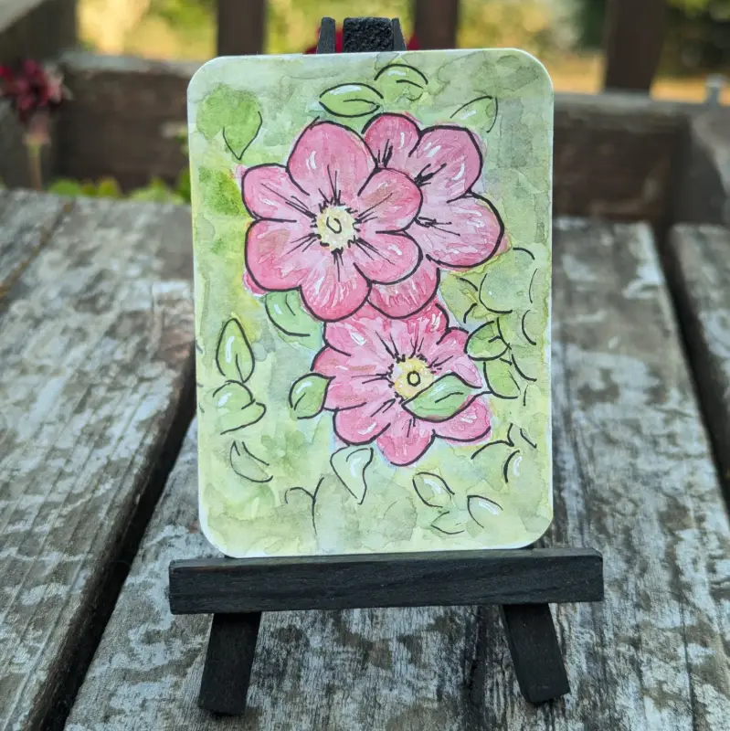 Clematis aceo art card