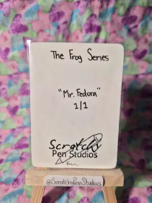 Mr. Fedora🐸 aceo art card thumbnail 2
