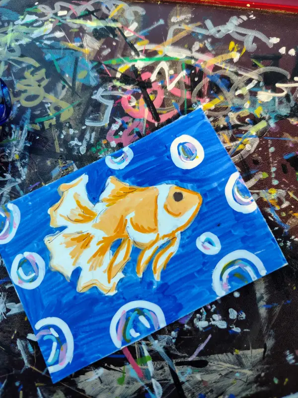 Aceo goldfish ninthhouseoracle aceo art card