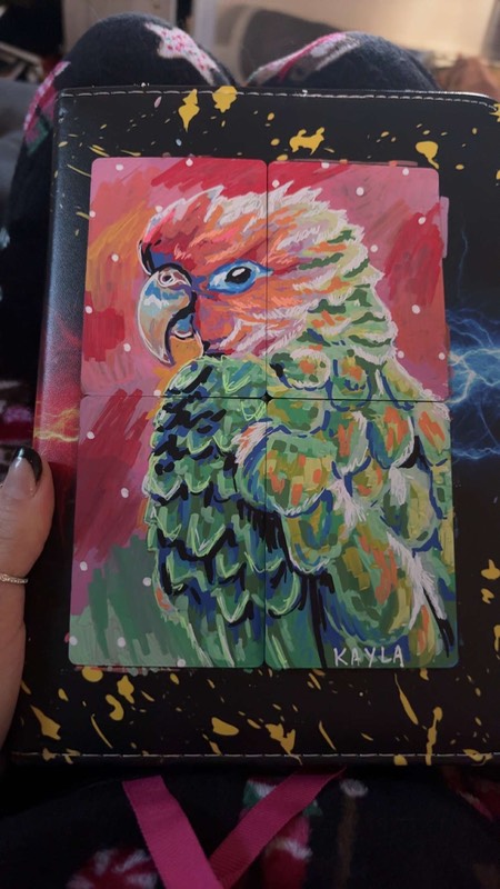 Set of 4 Parrot ACEO aceo art card