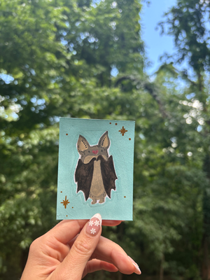 Only a little batty aceo art card thumbnail 1