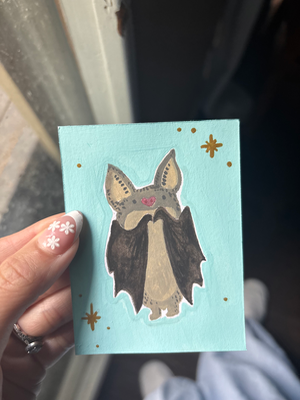 Only a little batty aceo art card thumbnail 2