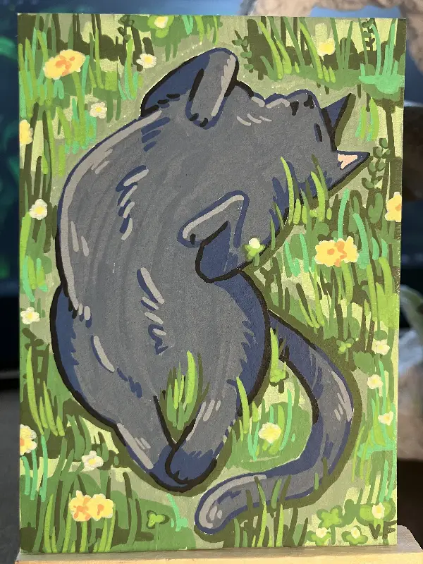 Napping in aceo art card