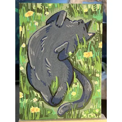 Napping in aceo art card thumbnail 1