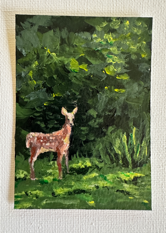 Baby Deer aceo art card
