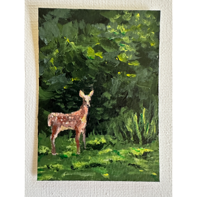 Baby Deer aceo art card thumbnail 1