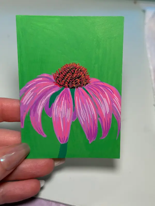 Echinacea aceo art card