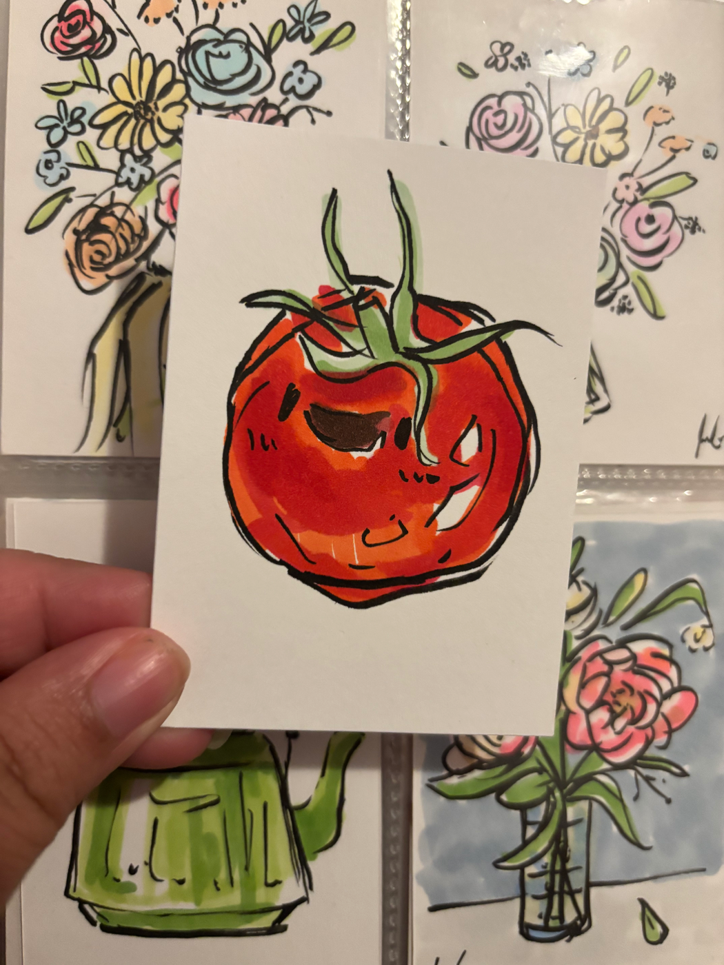 “Happy Tomato!” Fruit ACEO aceo art card