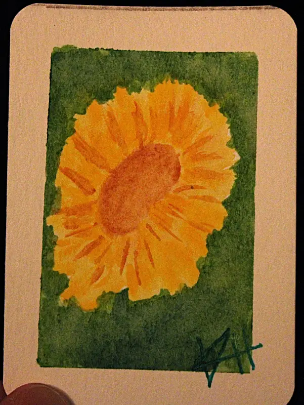 Sunny Sunflower aceo art card
