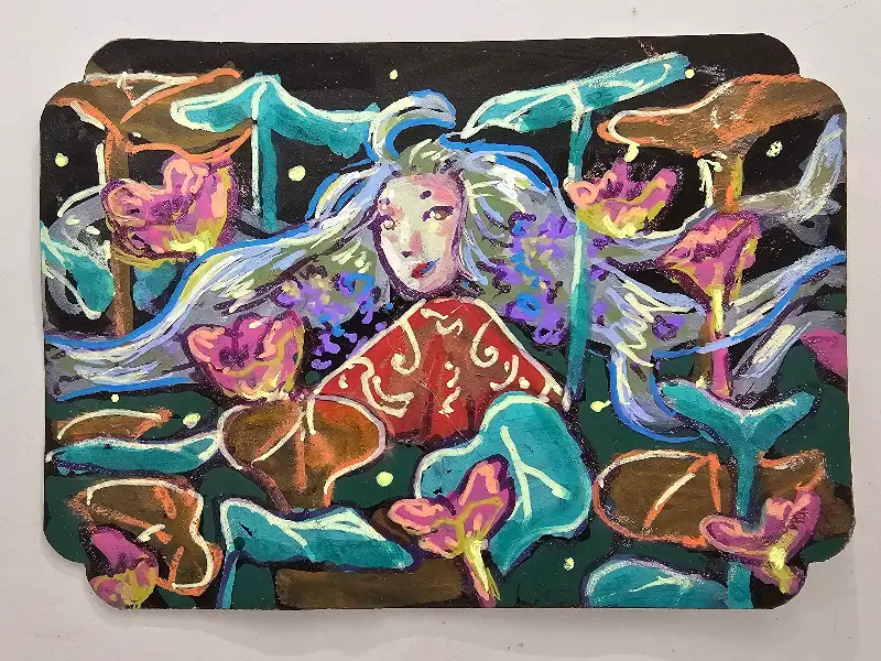 Peaceful Garden aceo art card