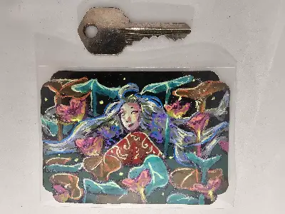 Peaceful Garden aceo art card thumbnail 2