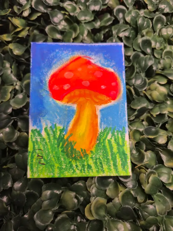 Vibrant Mushroom aceo art card