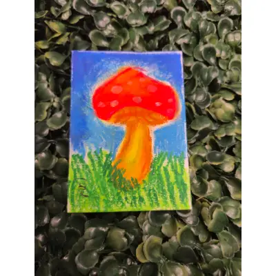 Vibrant Mushroom aceo art card thumbnail 1