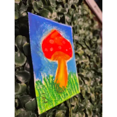Vibrant Mushroom aceo art card thumbnail 2