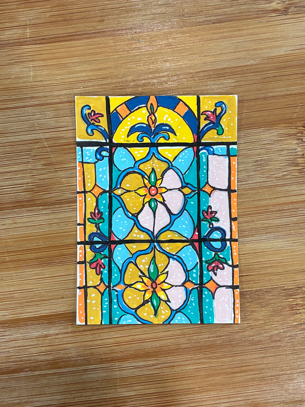 Stained glass window aceo art card