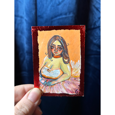Ruby Swan aceo art card thumbnail 2