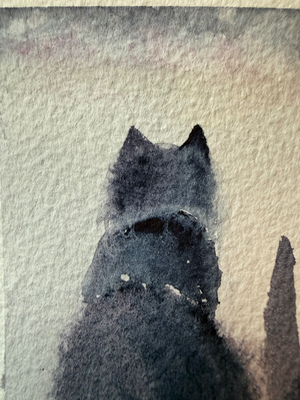 Beachy Cat aceo art card thumbnail 2