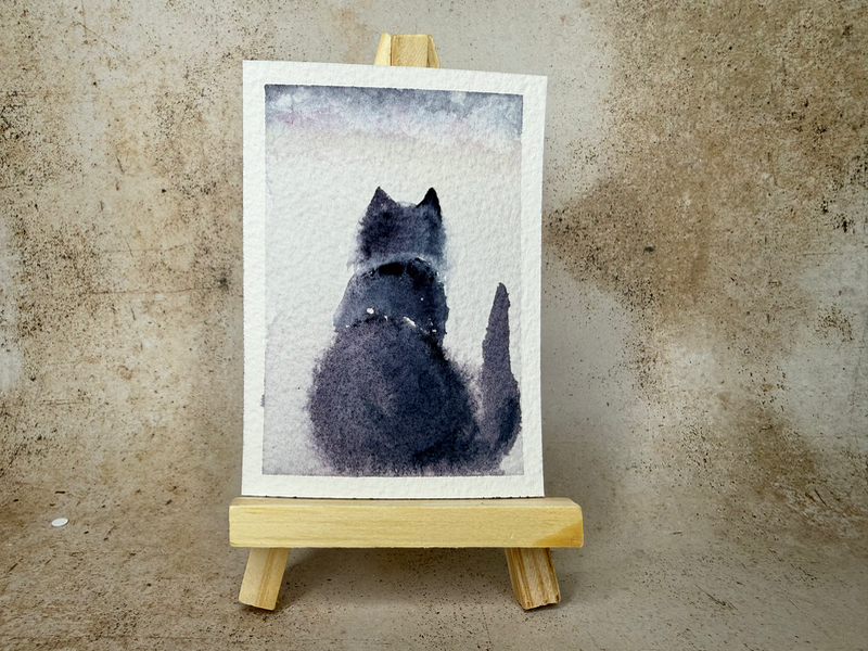 Beachy Cat aceo art card