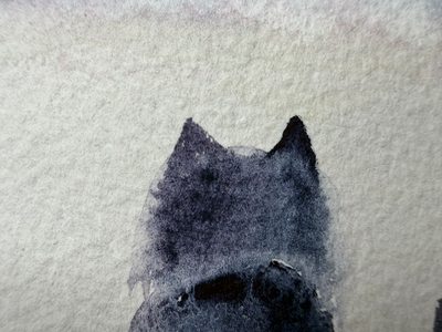 Indigo Cat aceo art card thumbnail 2