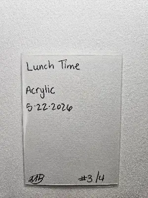 'Lunch Time' (Panda Series #3/4) Original Acrylic animal painting aceo art card thumbnail 2