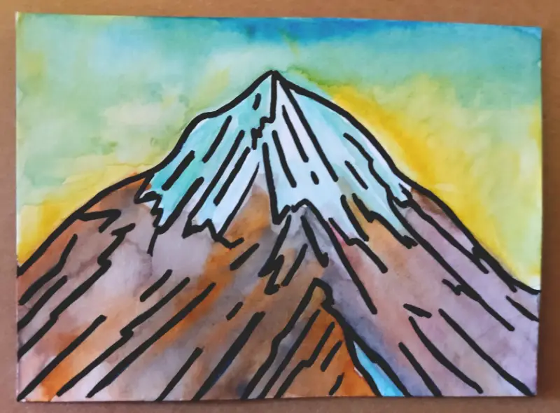 She'll Be Comin' Round the Mountain aceo art card