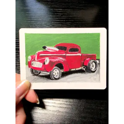 Willys Gasser aceo art card thumbnail 2