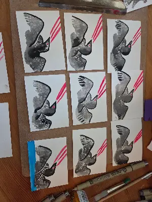 Laser Loon #1 aceo art card thumbnail 2