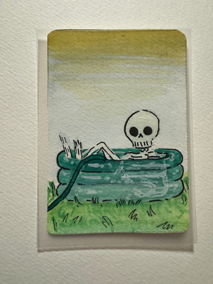 Cool Off aceo art card thumbnail 1