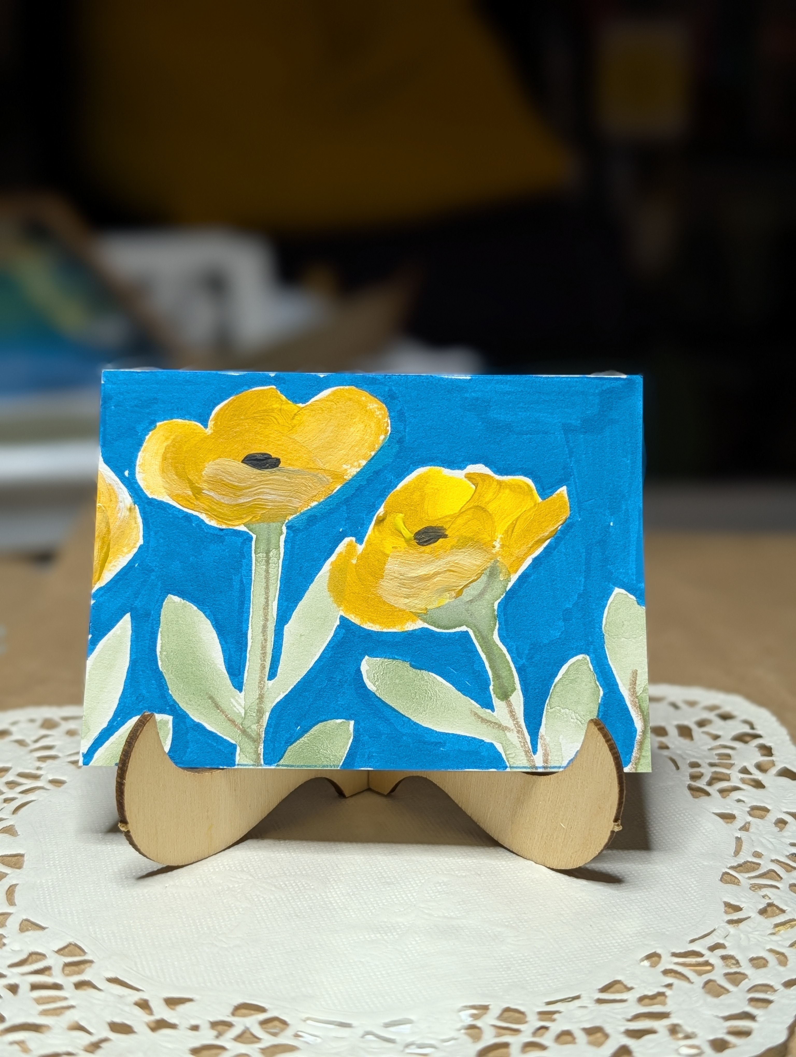 Poppies in spring aceo art card