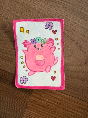 Chansey aceo art card thumbnail 2