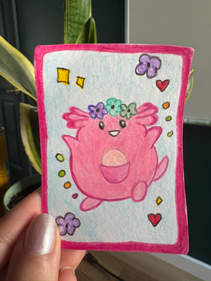 Chansey aceo art card thumbnail 1