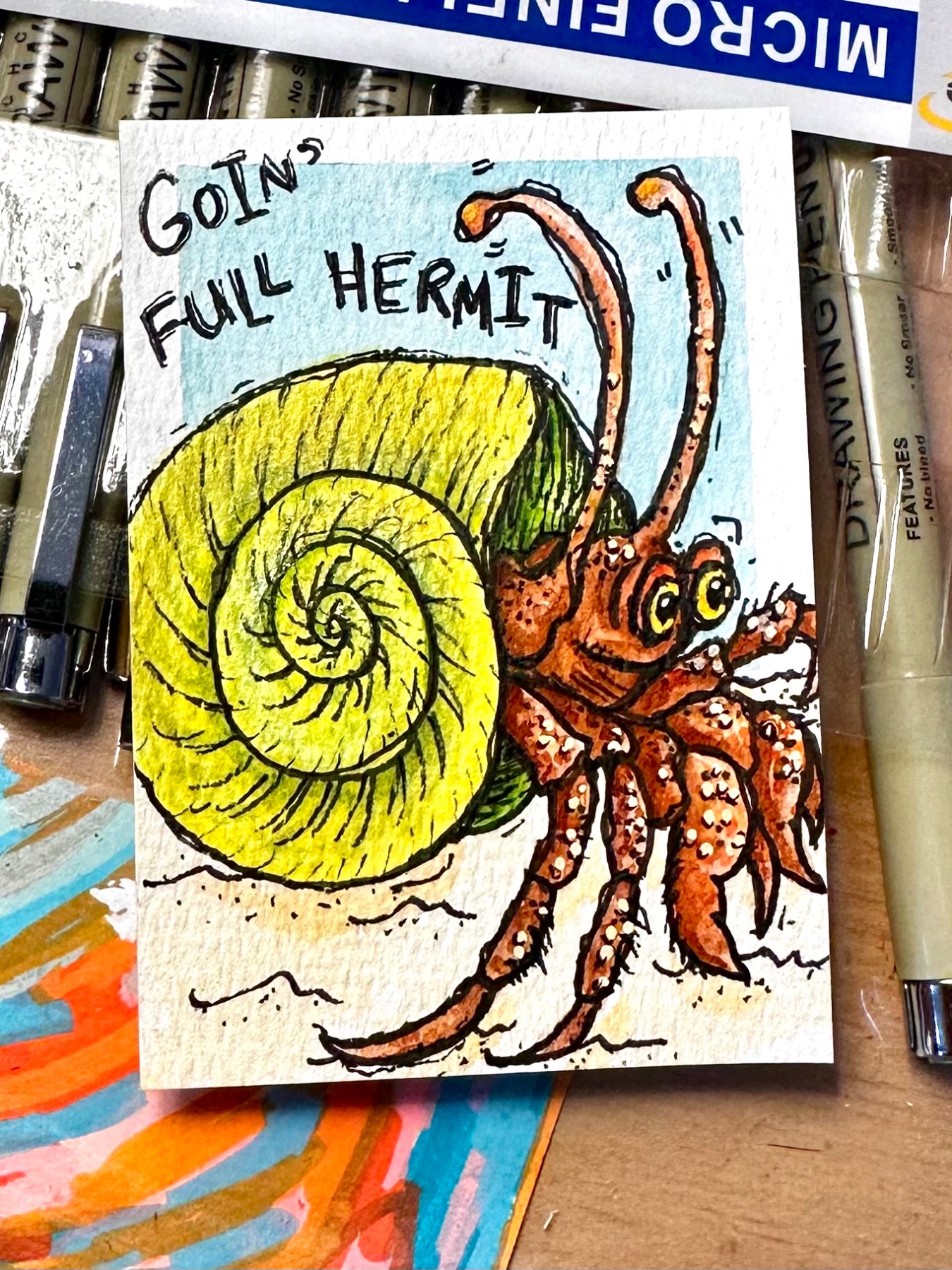 Going Full Hermit aceo art card