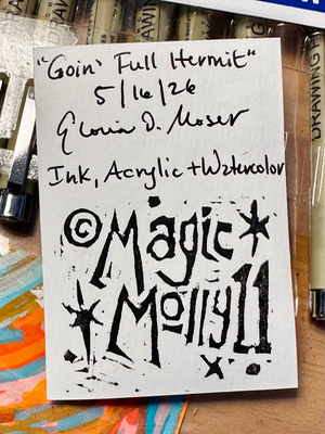Going Full Hermit aceo art card thumbnail 2