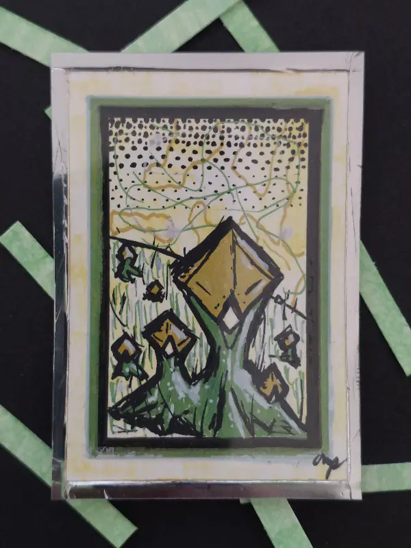 The Log of the Quandrants - Large Botanical Life: Yellow aceo art card