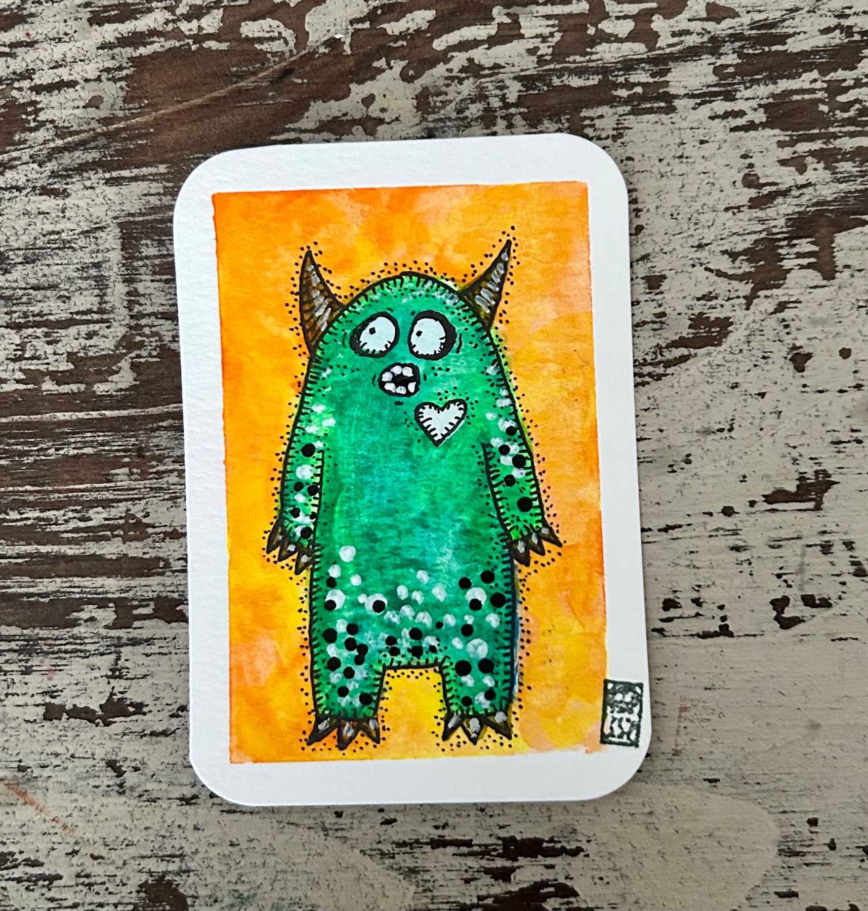 Skittish aceo art card