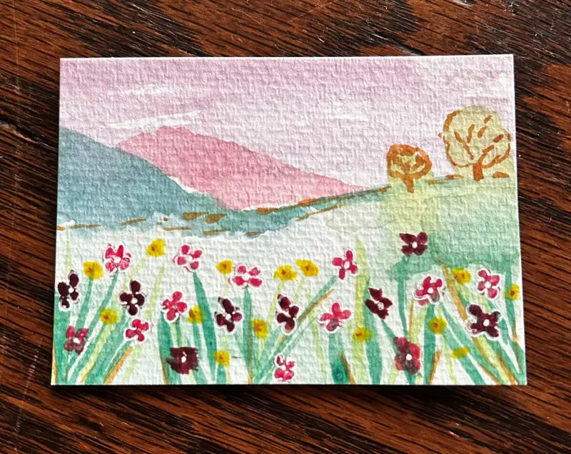 Meadow aceo art card