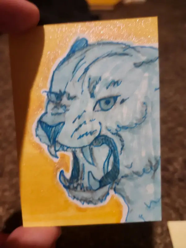 Rainbow Animals-Cougar aceo art card
