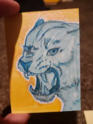 Rainbow Animals-Cougar aceo art card thumbnail 1