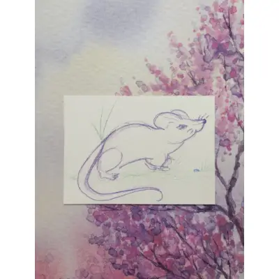 Field Mouse aceo art card thumbnail 2